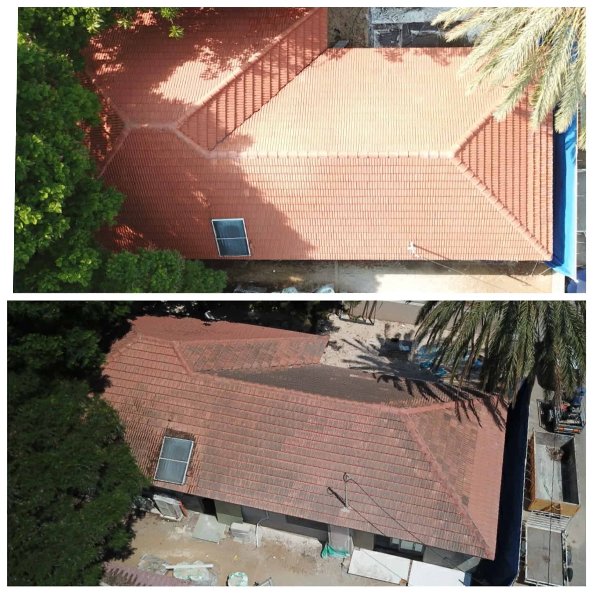 ניקיון גג רעפים בלחץ מים גבוה