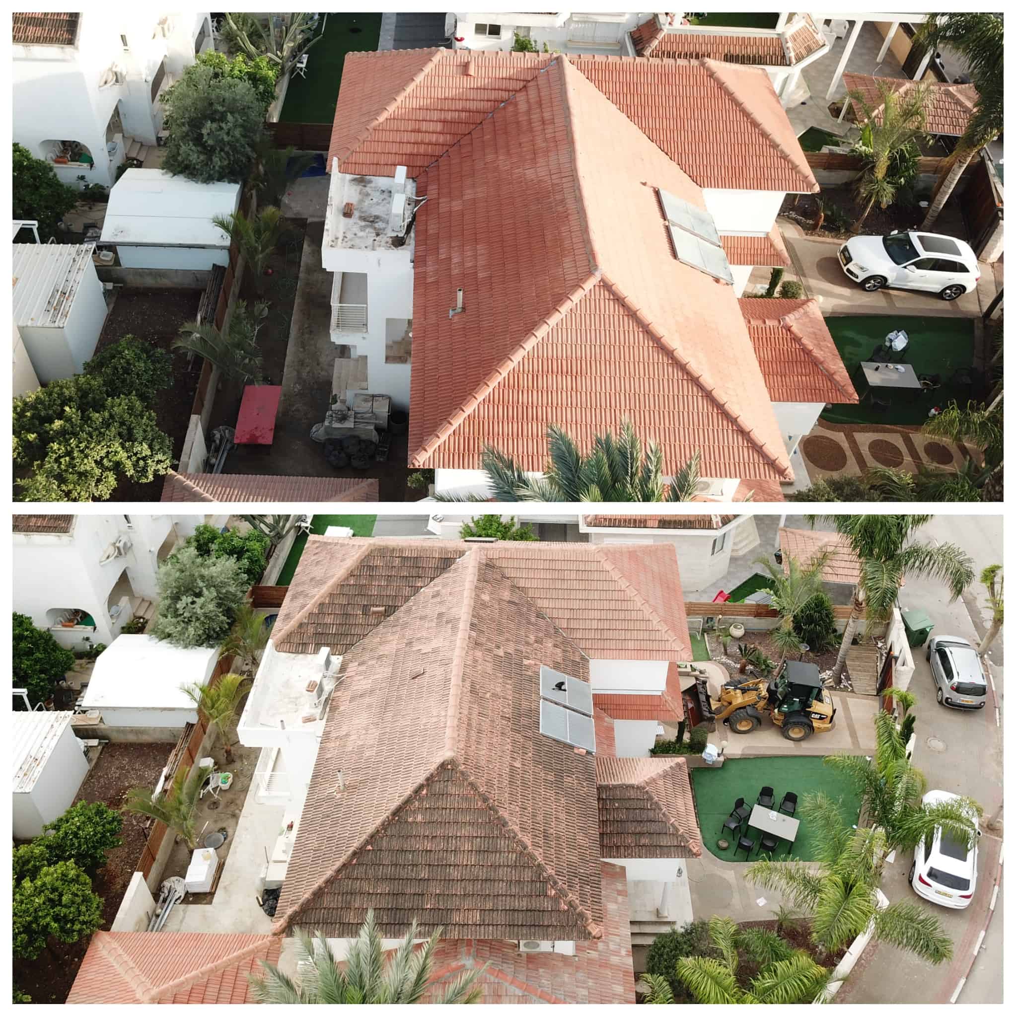 ניקיון גג רעפים בלחץ מים גבוה