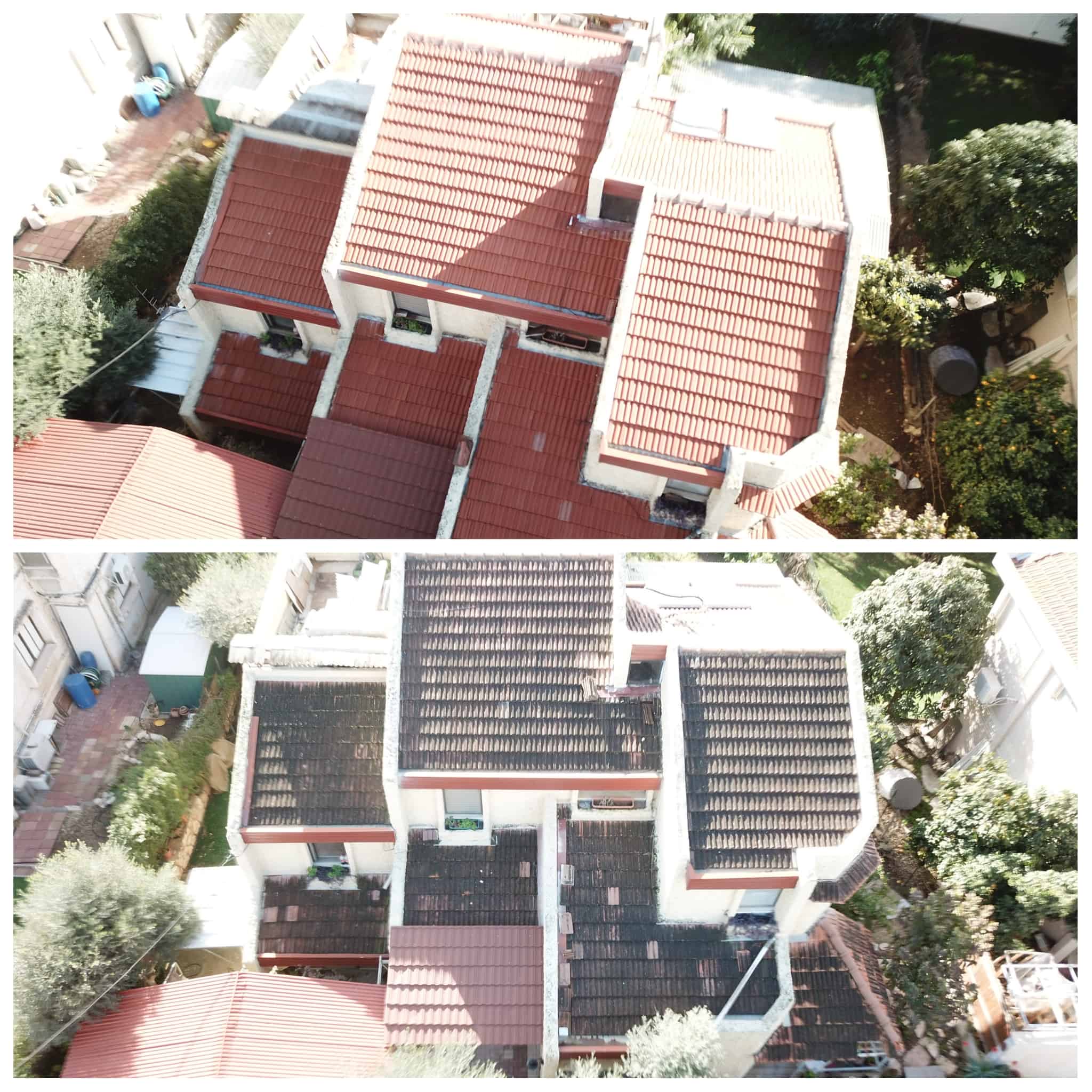 ניקיון גג רעפים בלחץ מים גבוה